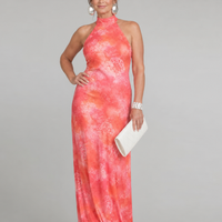 Coraline | Halter Neck Printed Pattern Maxi Dress
