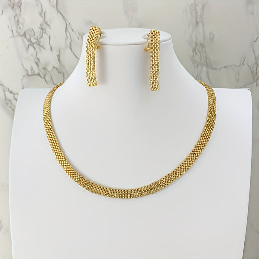 REFINED LONG NECKLACE, BRACELET & EARRINGS SET