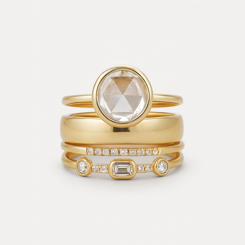 Vintage Gold Ring with Zirconia