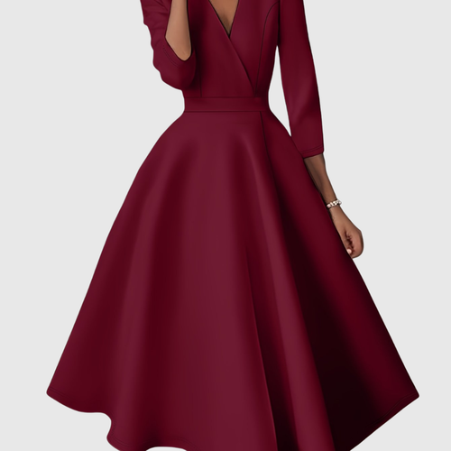 AVELIE | HIGH-WAISTED SLIM-FIT MIDI DRESS WITH FAIRY CHARM