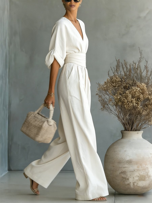 Sofia | Effortless V-Neck Jumpsuit