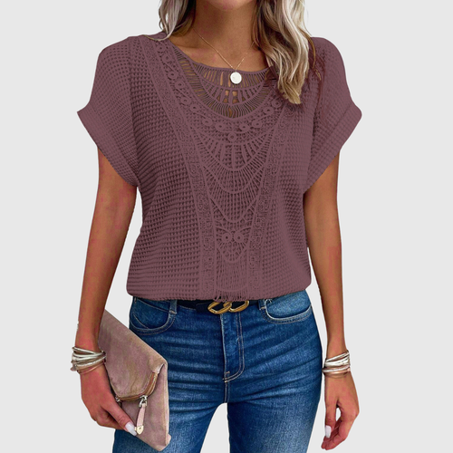 LUCINDA | LACE SHORT SLEEVE TOP