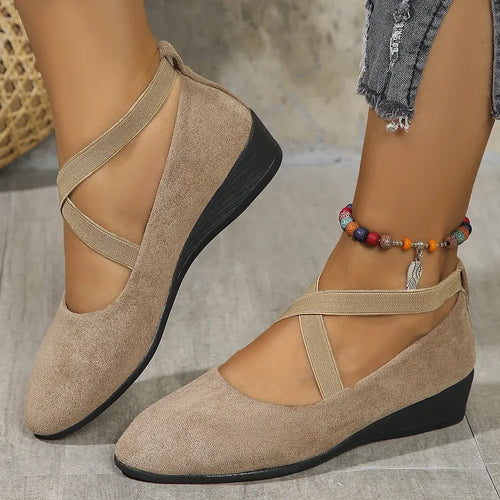 Rose™ Faux Suede Wedge Flat – Elegant Comfort From Morning to Night