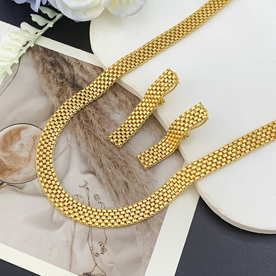 REFINED LONG NECKLACE, BRACELET & EARRINGS SET
