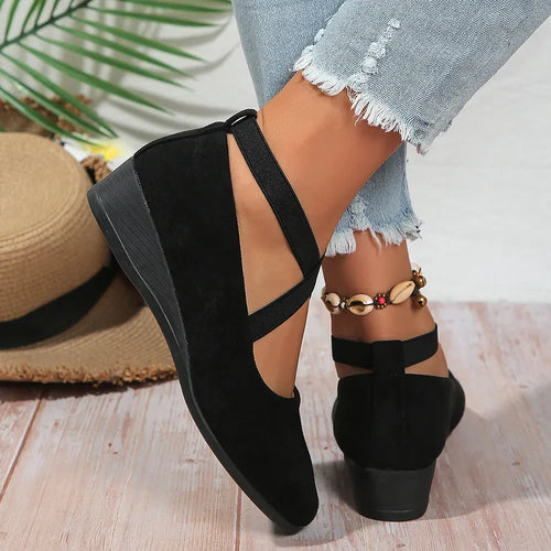 Rose™ Faux Suede Wedge Flat – Elegant Comfort From Morning to Night