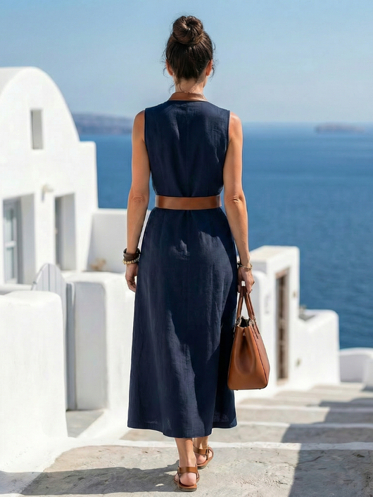 Myra | Contrast Line Midi Dress