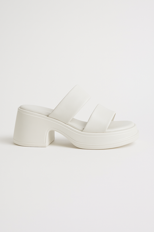 Calf Leather Sandals – Chunky High Heel