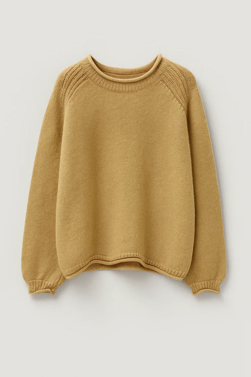 VESNA | SOFT ROUND-NECK KNIT SWEATER WITH SHOULDER DETAIL