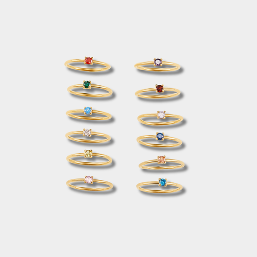 Gold Birthstone Rings
