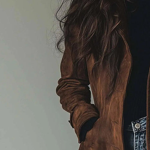TALLIS | LONG VEGAN SUEDE JACKET