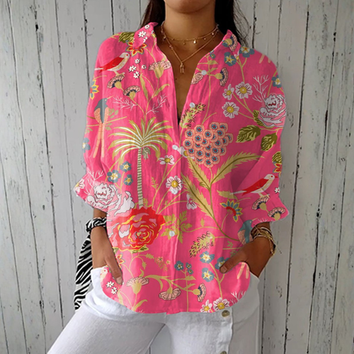 Joanna | Tropical Floral Blouse