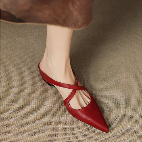 Aluna Genuine Leather Mules