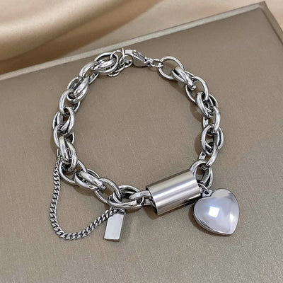 CHUNKY GOLD HEART BRACELET