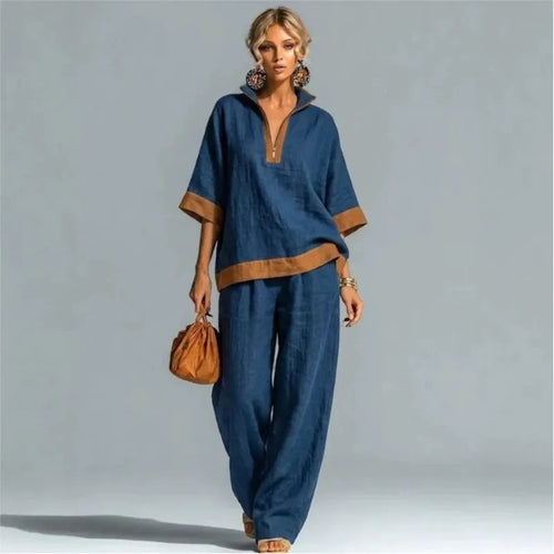 Women's Vintage Linen-Look Co-ord Set