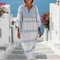 Evadne | V Neck Long Sleeve Embroidered Maxi Dress