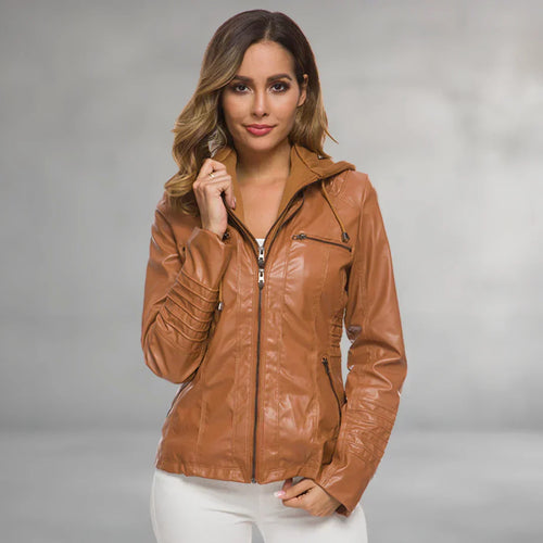 YSOLDE | LEATHER HOODED JACKET