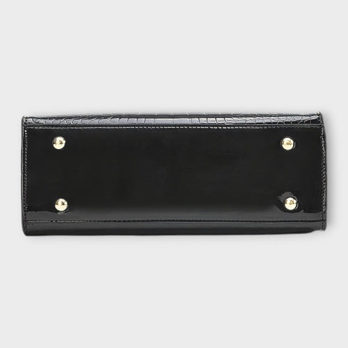 Maison Verdelle -  Shiny Crocodile Skin Pattern Handbag