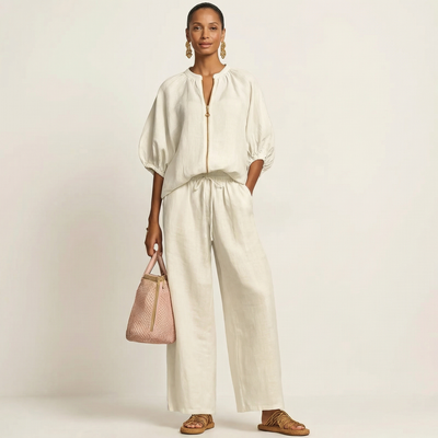 Marlowe | Zipper-Front Puff Sleeve Set