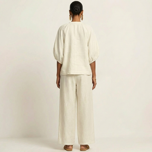 Marlowe | Zipper-Front Puff Sleeve Set