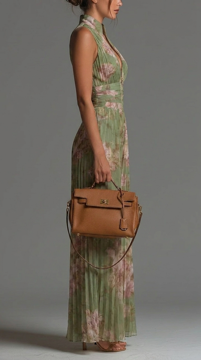 Rosie | Pleated Floral Chiffon Jumpsuit