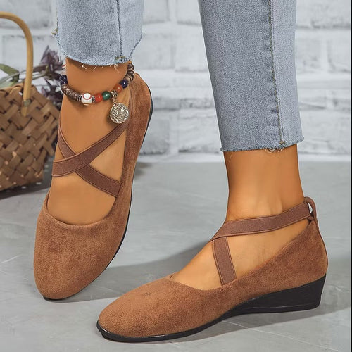 Rose™ Faux Suede Wedge Flat – Elegant Comfort From Morning to Night